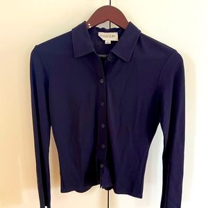 EMANUEL UNGARO dark blue long sleeve shirt Small
